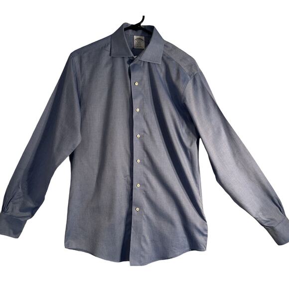 Brooks Brothers Mens Dress Shirt Size 15 4/5 Blue Long Sleeve Regent Button Up - Picture 1 of 6